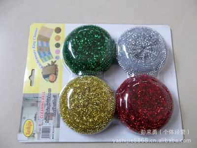 【【廠家直銷】義烏市 金銀四色清潔球 百潔布 創(chuàng)意日用品 熱銷品】價格,廠家,圖片,百潔布、洗碗巾,彭來勇(個體經(jīng)營)-